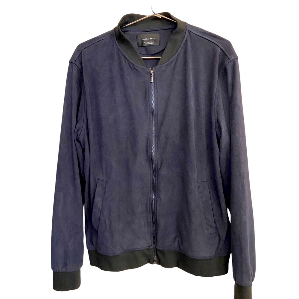 High End ZARA MAN Navy Blue Super Soft Lightweight Men’s L Jacket 42 MINTY